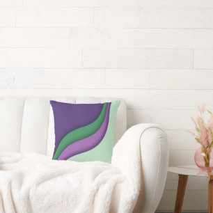 Cojín Decorativo Modern onda púrpura verde 