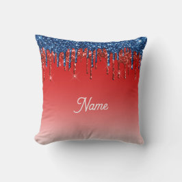 Cojín Decorativo Modern Patriotic Glitter Drip 