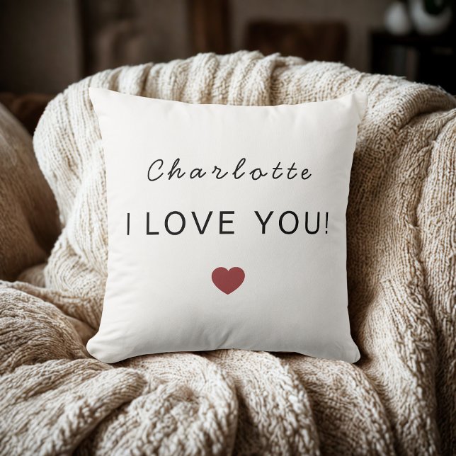 Cojín Decorativo Modern Personalized Valentine Pillow – I Love You (Subido por el creador)