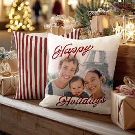 Cojín Decorativo Modern Photo Happy Holidays Family Keepsake