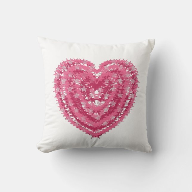 Cojín Decorativo Modern Pink Confetti Heart | Valentine's Day Art (Anverso)