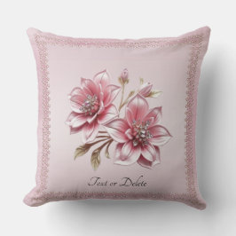 Cojín Decorativo Modern Pink Flowers Throw Pillow