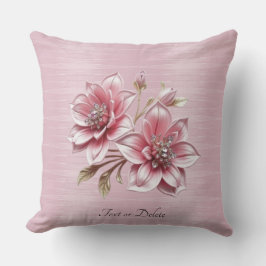 Cojín Decorativo Modern Pink Flowers Throw Pillow