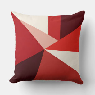 Cojín Decorativo Modern Red Geometric Starburst