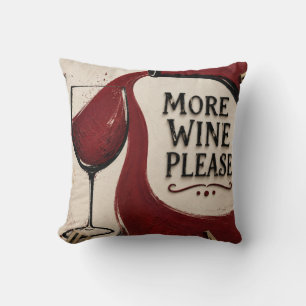 Cojín Decorativo Modern Rustic Wine Lover More Wine Please