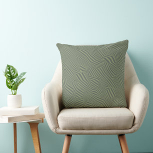 Cojín Decorativo Modern Sage Verde Laberinto Isométrico Abstracto G