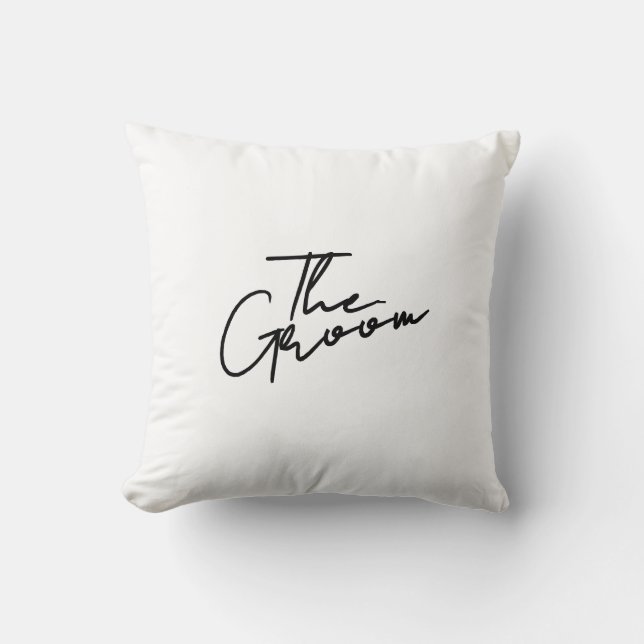 Cojín Decorativo Modern script the groom T-Shirt (Anverso)