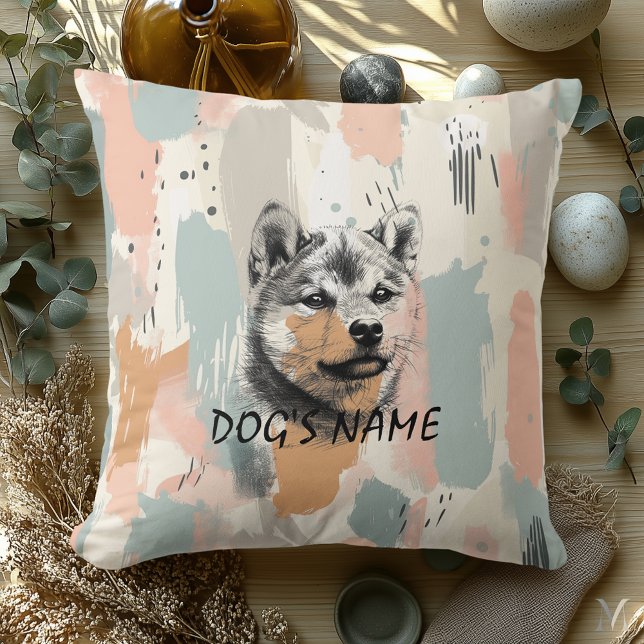 Cojín Decorativo Modern Shiba Inu Portrait – Artistic Brushstroke (Subido por el creador)
