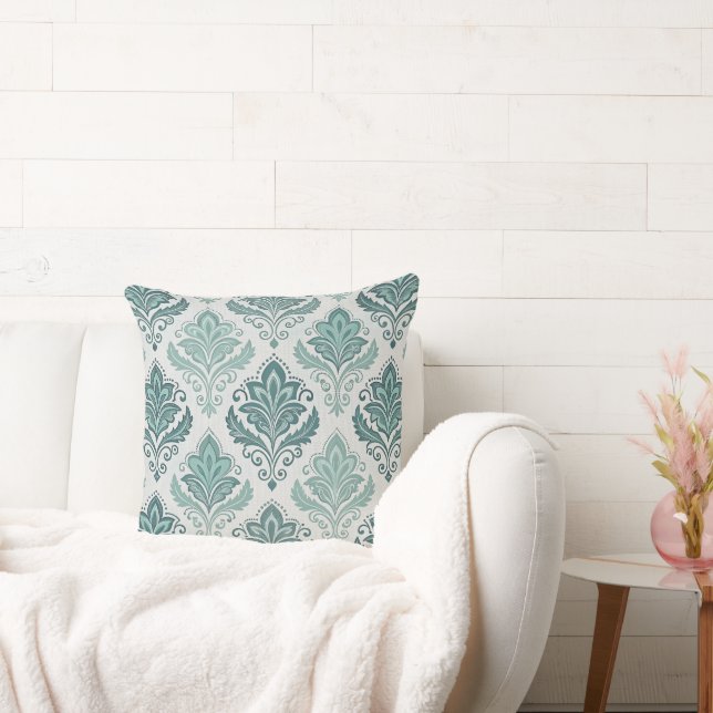 Cojín Decorativo Modern Teal Nordic Damask (Sofá)