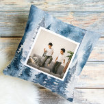 Cojín Decorativo Modern Winter Blue Trees & Photo<br><div class="desc">Modern Winter Blue Trees & Photo Pillows make for thoughtful and practical gifts, offering comfort and relaxation to the recipient. Here's a description of pillows as a gift: Give the gift of ultimate comfort and relaxation with these luxurious pillows. Crafted with the finest materials, these pillows are designed to provide...</div>