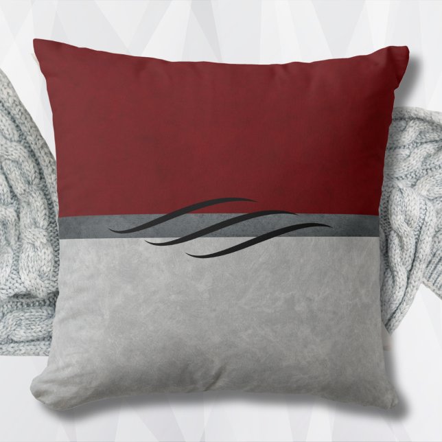 Cojín Decorativo Moderna Borgoña Abstracto Acento Pillow (Modern Burgundy Abstract Accent Pillow)