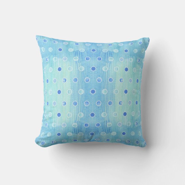 Cojín Decorativo Moderna cabaña de playa Aqua Blue Polka Dots Patte (Anverso)