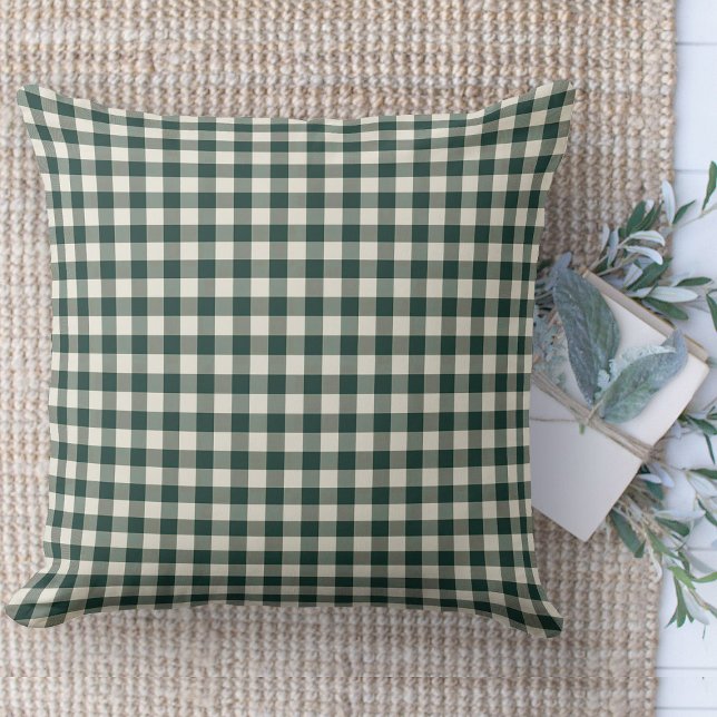 Cojín Decorativo Moderna casa de campo Green & White Gingham Couch (throw pillow farmhouse pillows country green and white gingham plaid throw pillow )