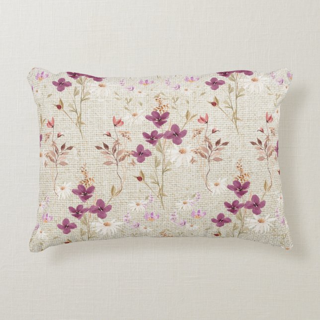 Cojín Decorativo Moderna elegancia floral rústica (Anverso)