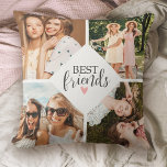 Cojín Decorativo Moderna foto con guión de Bff de los mejores amigo<br><div class="desc">Una almohada fotográfica de los mejores amigos con espacio para 4 fotos en la parte delantera y trasera. Personalízalo con fotos de tus amigos. Diseñado para ti por Blackberry Boulevard.</div>