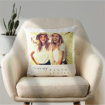 Cojín Decorativo Moderna foto de los mejores amigos Minimalistas BF<br><div class="desc">El diseño se compone de tipografía divertida y lúdica con fuentes sans serif y serif. Añadir una foto personalizado.</div>
