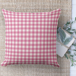 Cojín Decorativo Moderna guardería de Gingham rosa y blanca