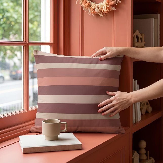 Cojín Decorativo Moderna Linear | Rosa Antiguo y Cobre (Subido por el creador)