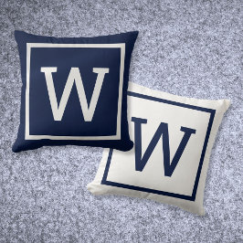 Cojín Decorativo Moderna Marina Monográfica Simple Azul