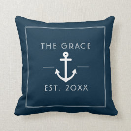 Cojín Decorativo Moderna Marina Náutica con nombre clásico