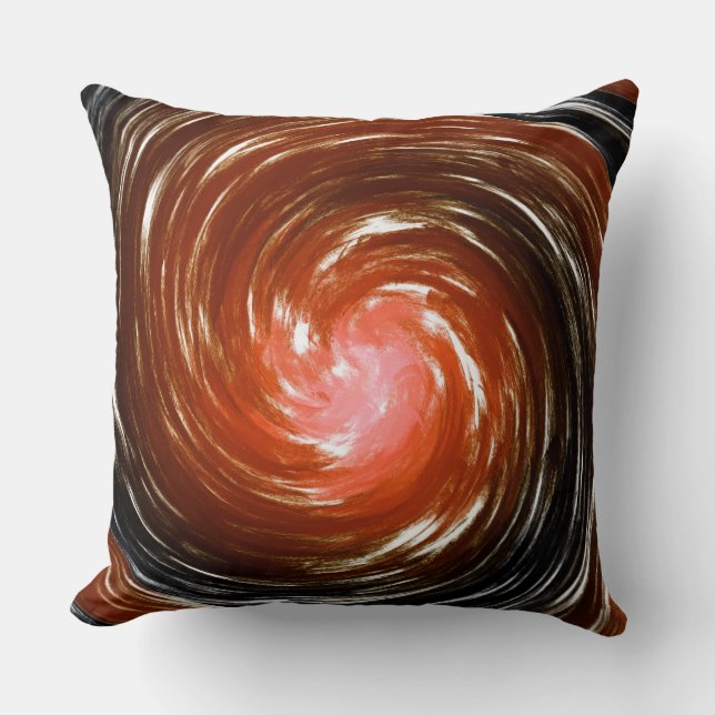 Cojín Decorativo Moderna Naranja Galaxy Swirl Resumen Arte (Anverso)