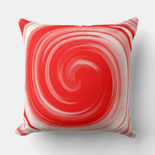 Cojín Decorativo Moderna Red Swirl Resumen Arte