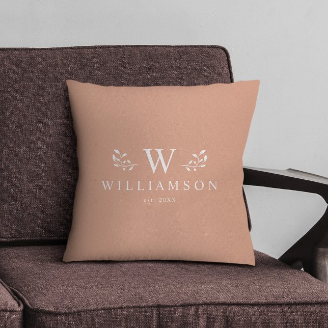 Cojín Decorativo Moderna y elegante Personalizado Monograma Familia (Subido por el creador)