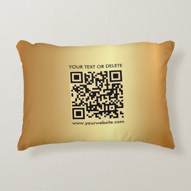 Cojín Decorativo Moderna y elegante plantilla Personalizado QR Códi (Anverso)