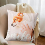 Cojín Decorativo Moderna y lúdica foto de Mascota de Moda simple y<br><div class="desc">Este diseño sencillo y clásico está compuesto por tipografía de la síspera y añada una foto personalizado de su mascota.</div>