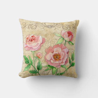 Cojín Decorativo Modernas Pintage Peony Floral Swirls Madre Pillow