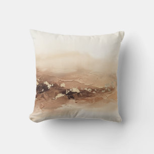 Cojín Decorativo Moderno 3D Impasto Tono Tierra Hoja de Oro