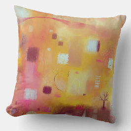 Cojín Decorativo Moderno Abstracto Amarillo