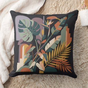Cojín Decorativo Moderno Abstracto Tropical Botánico y Arquitectura