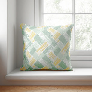 Cojín Decorativo Moderno Abstracto Verde y Amarillo