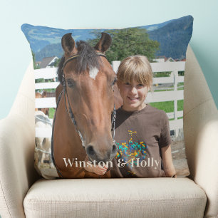 Cojín Decorativo Moderno Amante de Caballos Personalizado Simple 2