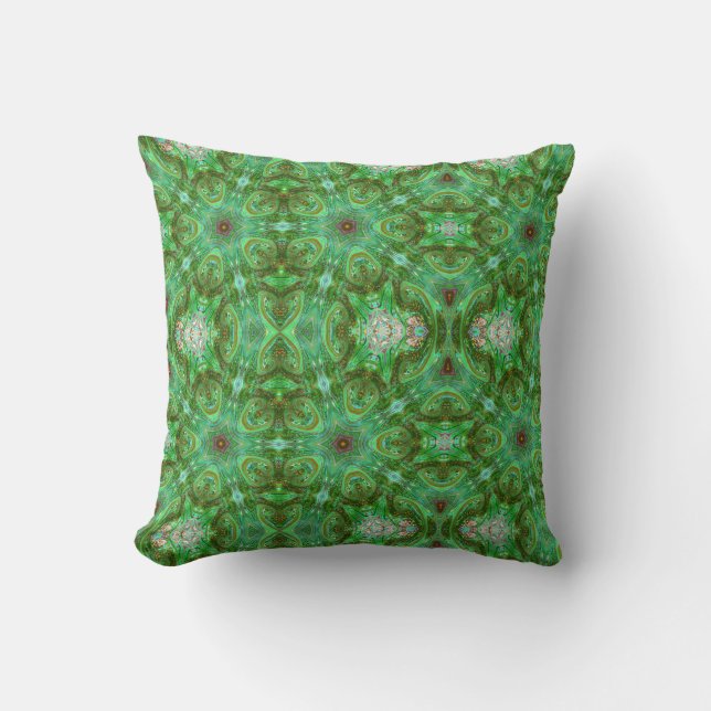 Cojín Decorativo Moderno arte geométrico Peacock Green Pillow (Anverso)