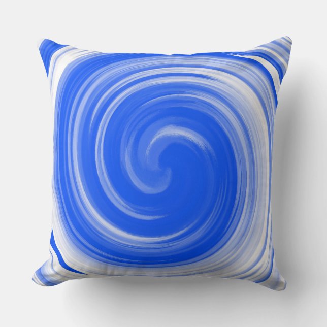 Cojín Decorativo Moderno Blue Swirl Resumen Arte (Anverso)