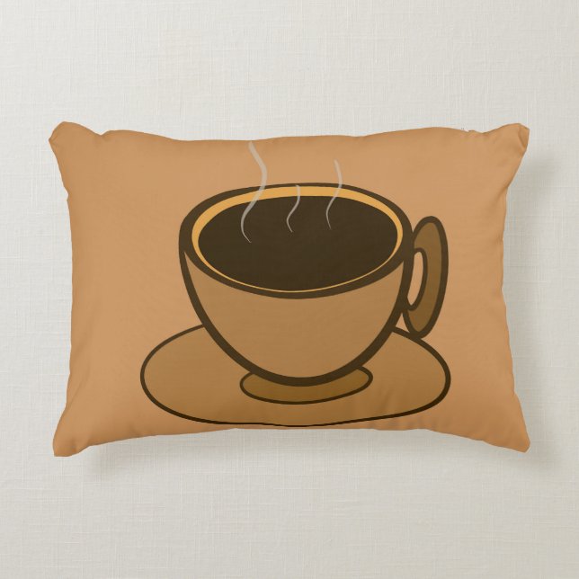 Cojín Decorativo Moderno café café marrón de mediados de siglo (Anverso)