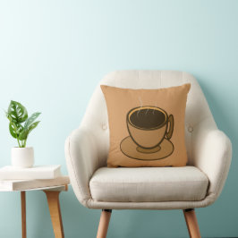 Cojín Decorativo Moderno café café marrón de mediados de siglo