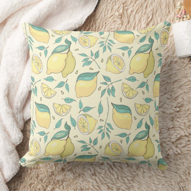 Cojín Decorativo Moderno cítricos limón amarillo veraniego personal (Manta)
