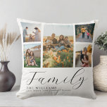 Cojín Decorativo Moderno Collage de fotos Personalizado Elegante Fa<br><div class="desc">Crea tu propia almohada fotográfica personalizado,  simplemente agrega tus fotos favoritas para una almohada personalizada de lanzamiento familiar.</div>
