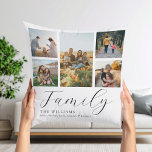Cojín Decorativo Moderno Collage de fotos Personalizado Elegante Fa<br><div class="desc">Crea tu propia almohada fotográfica personalizado,  simplemente agrega tus fotos favoritas para una almohada personalizada de lanzamiento familiar.</div>