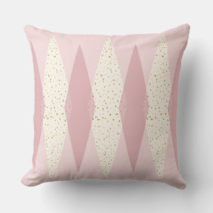 Cojín decorativo moderno de Argyle rosado de media