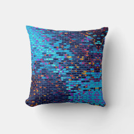 Cojín decorativo moderno de diseño en ladrillo azu