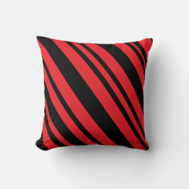 Cojín decorativo moderno de franja diagonal roja y
