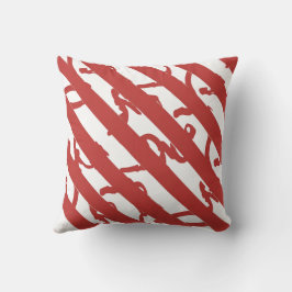 Cojín decorativo moderno de franjas blancas rojas