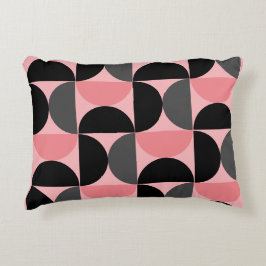 Cojín Decorativo Moderno de mediados de siglo rosa negro y gris   