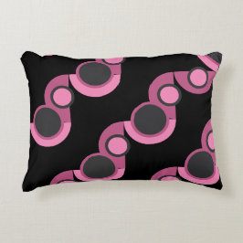 Cojín Decorativo Moderno de mediados de siglo rosa, negro y gris  