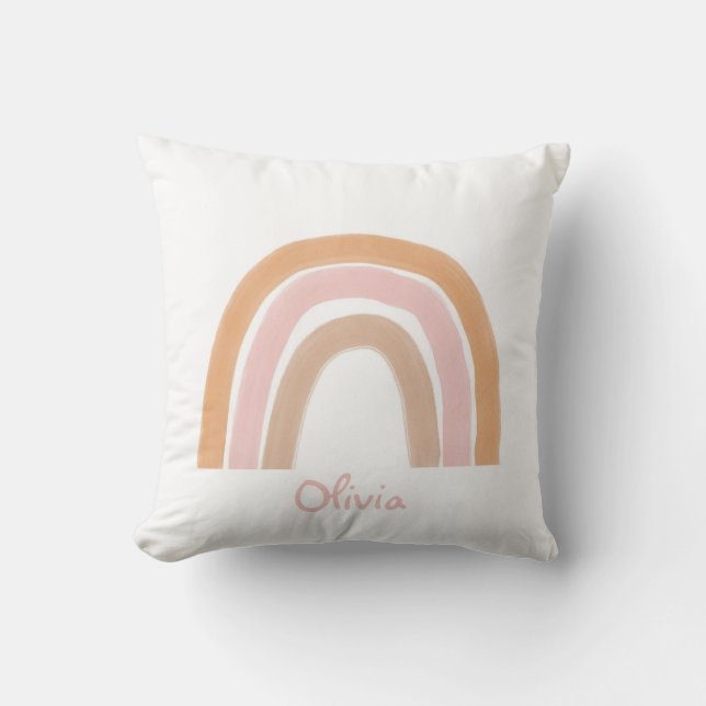 Cojín decorativo moderno del nombre arcoiris del B (Anverso)