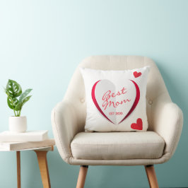 Cojín Decorativo Moderno Día de la Madre Corazones Script Mug